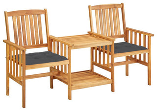 vidaXL Patio Bistro Set Table and Chairs Conversation Set Solid Wood Acacia