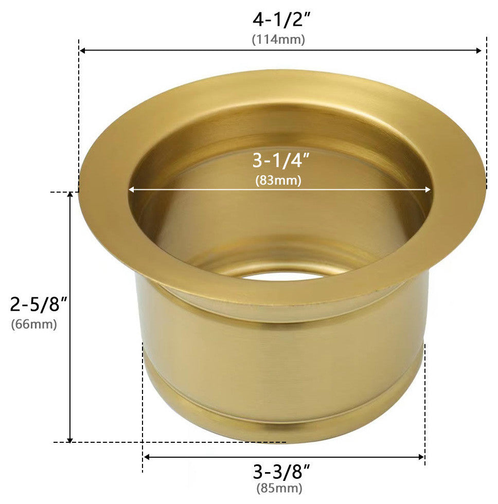Starstar Kitchen Sink Stopper, Garbage Disposal Flange, Gold, Without Cover