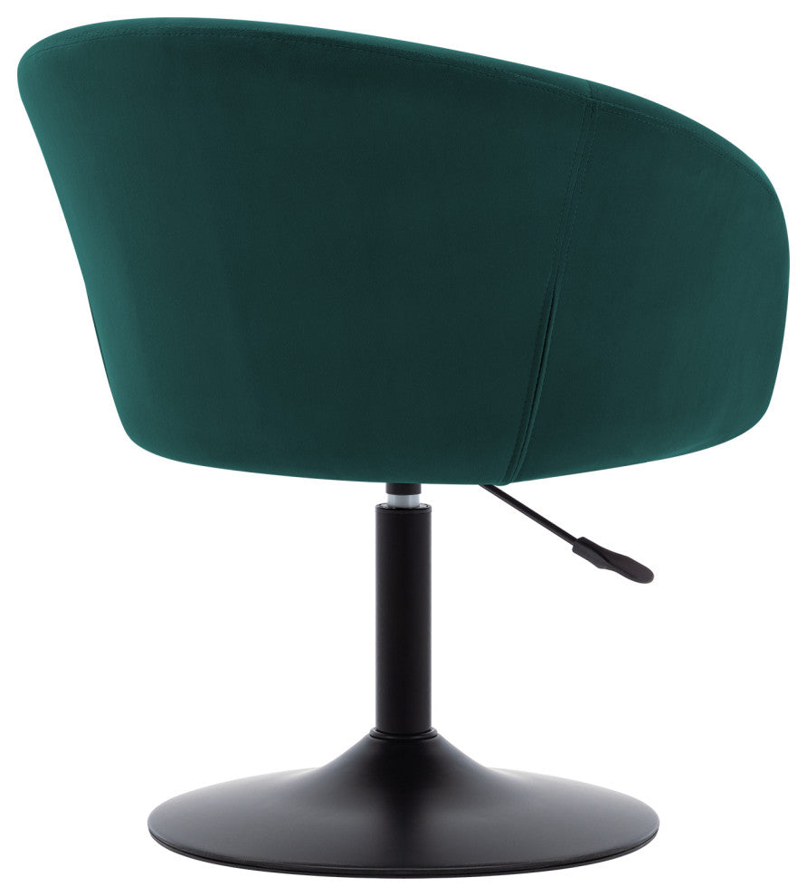 Minimalist Swivel Barrel Chair, Atrovirens-Velvet