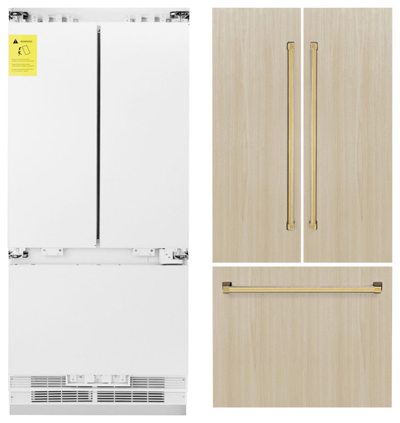ZLINE 36" Built-in Refrigerator With a Gold Handle, RBIVZ-36-G