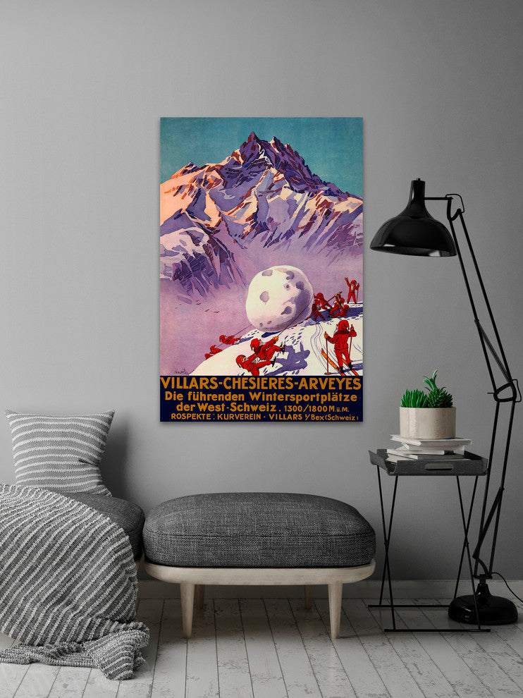 "Villars" Painting Print on Wrapped Canvas, 12"x18"