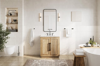 Home Living 30" Single Bathroom Vanity, Linen Oak