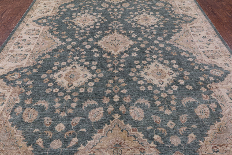 Handmade Peshawar Wool Rug 8' 10" X 11' 5" Q11383