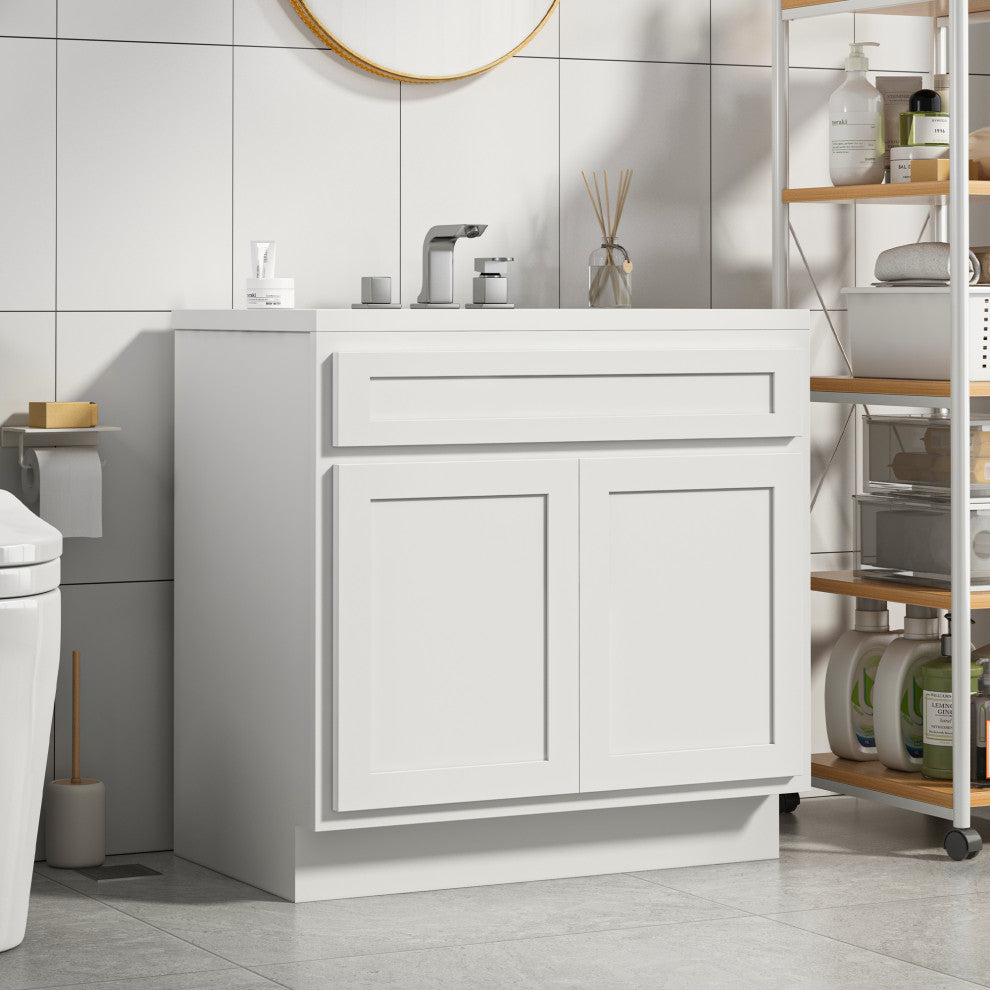 Vanity Art Vanity Base Cabinet, No Top, 39", White