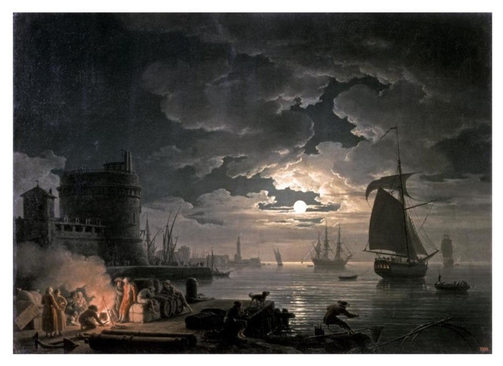 "Harbor of Palermo" Digital Paper Print by Claude-Joseph Vernet, 32"x23"