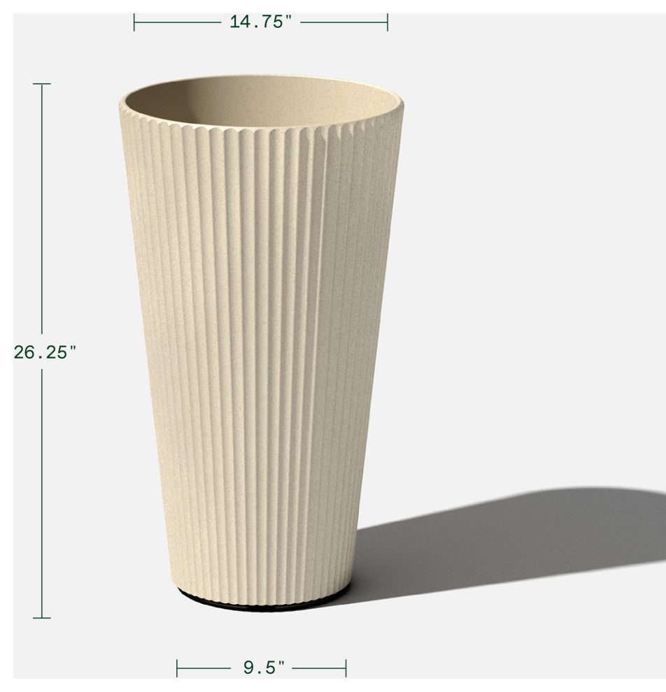 Veradek Demi Series Tall 26" Planter, Sand, 1 Pack