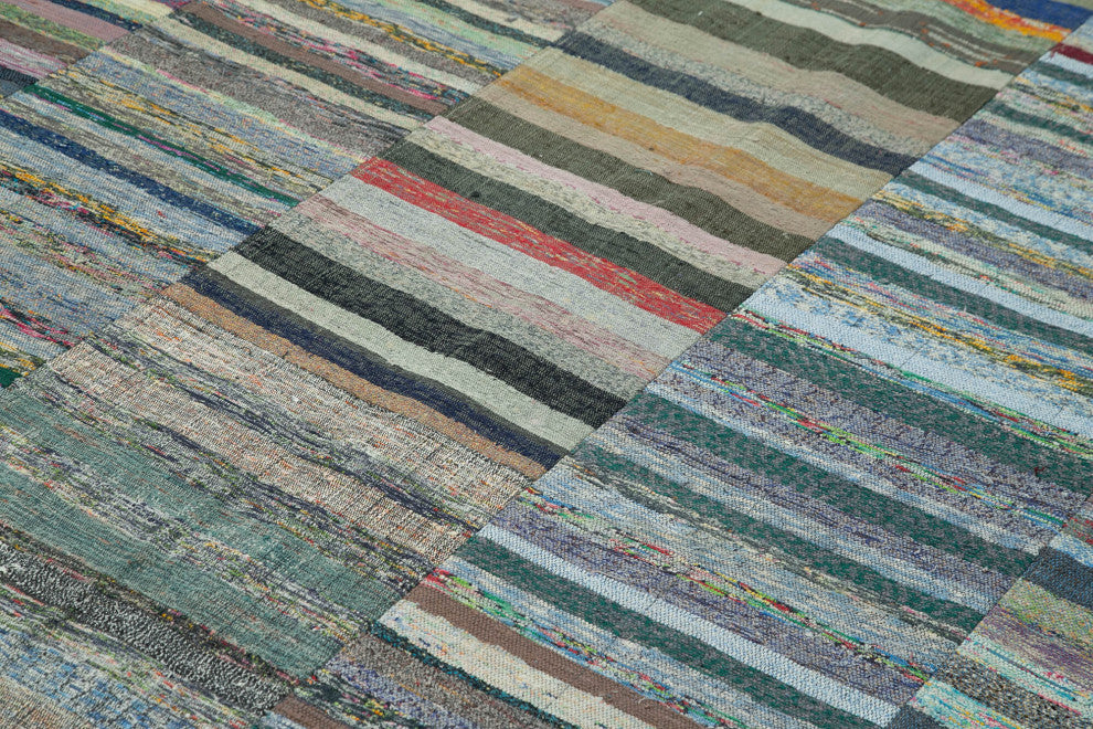 Rug N Carpet - Handmade Turkish 7' 7'' x 10' 9'' Rustic Patchwork Kilim Rug