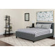 Tribeca King Size Tufted Platform Bed, Dark Gray