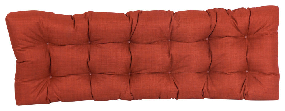 55"X19" Tufted Solid Outdoor Spun Polyester Loveseat Cushion, Cinnamon