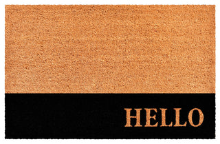 Calloway Mills Hello Black Stripe Doormat, 30"x48"