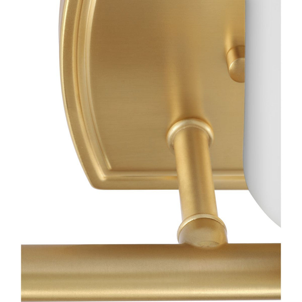 Adley Collection Three-Light Satin Brass Etched Opal Glass Bath Vanity Light