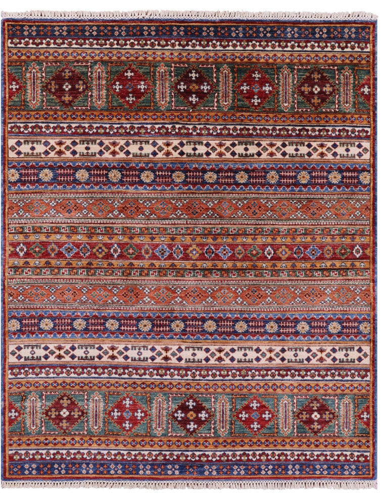 Khorjin Super Kazak Handmade Wool Rug 5' 0" X 6' 3" Q11321