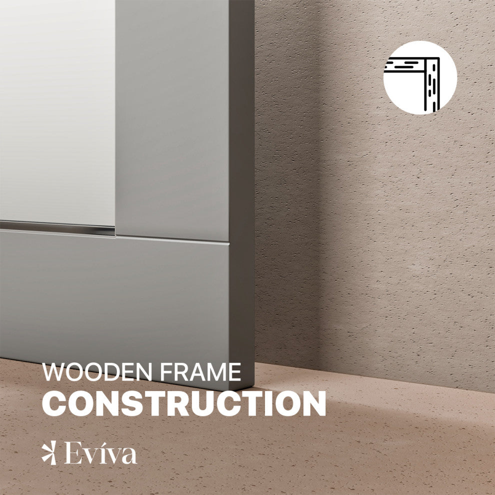 Eviva Aberdeen 72" x 30" Rectangular Gray Wooden Framed Mirror