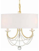 Crystorama Lighting Group DEL-90803 Delilah 3 Light 16"W Crystal - Aged Brass