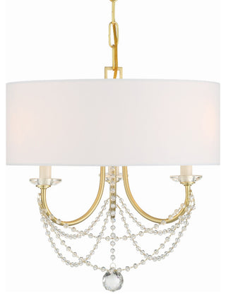 Crystorama Lighting Group DEL-90803 Delilah 3 Light 16"W Crystal - Aged Brass
