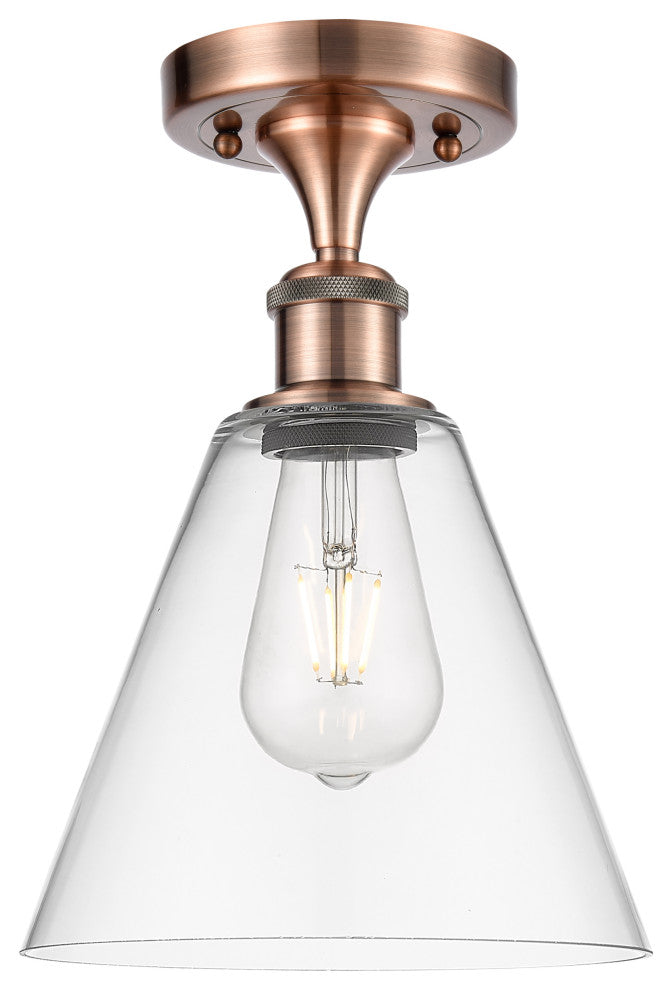 Innovations 516-1C-AC-GBC-82 1 Light Semi-Flush Mount, Antique Copper