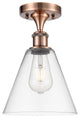 Innovations 516-1C-AC-GBC-82 1 Light Semi-Flush Mount, Antique Copper