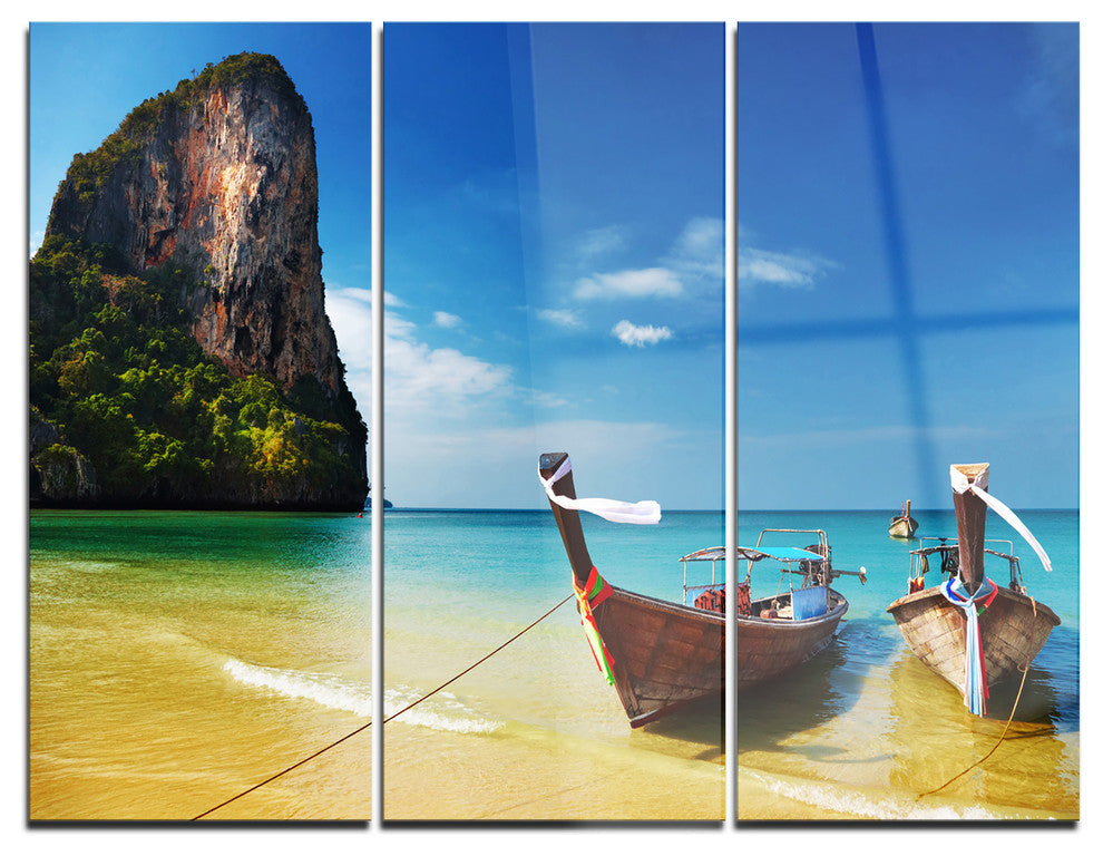 "Andaman Sea Tropical Beach" Photography Metal Wall Art, 3 Panels, 36"x28"