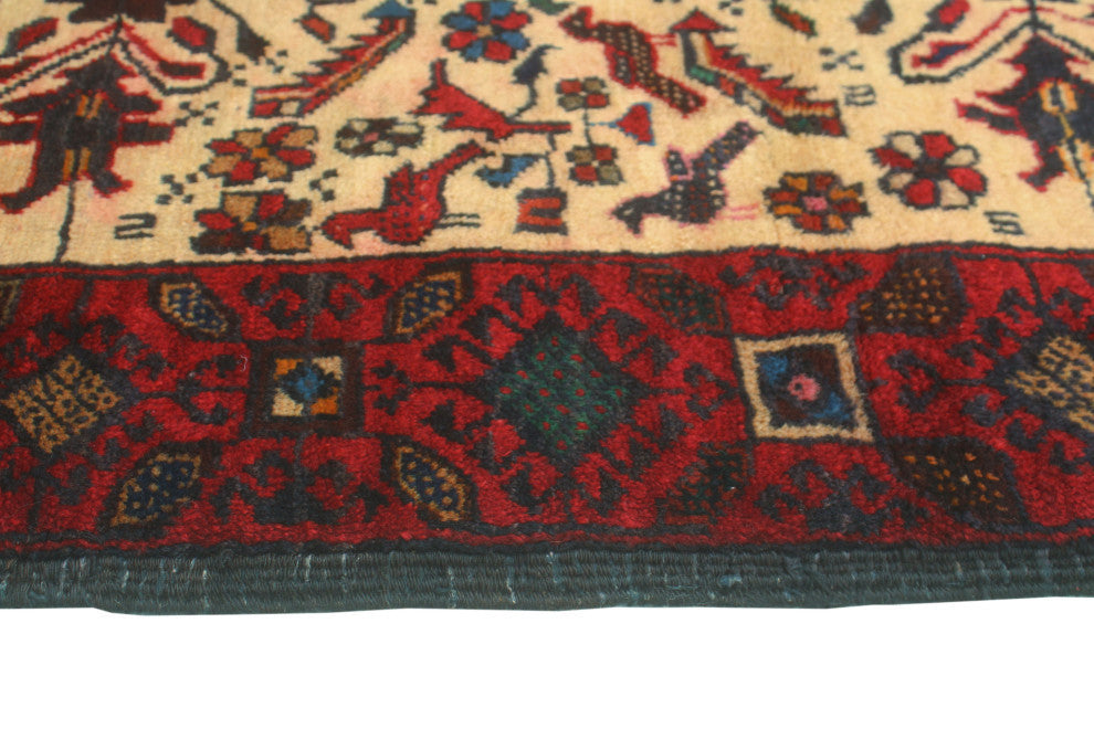 Fine Vintage Distressed Anuj Beige/Red Rug, 2'7x5'4