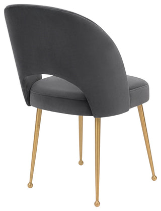 Swell Dark Grey Velvet Chair - Grey