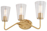 Beverly Three Light Vanity in Muted Brass
