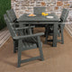 Glennville 5-Piece Square Dining Set, Weathered Acorn, Coastal Teak