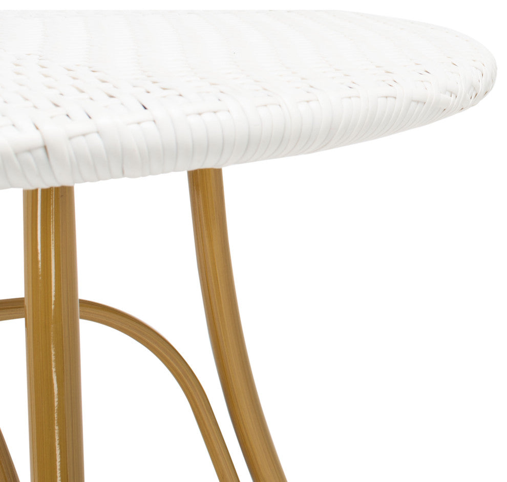 Safavieh Kylie Rattan Bistro Table, White