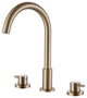 Deck Mounted Dual Handles Widespread Bathroom Faucet, Brushed Gold