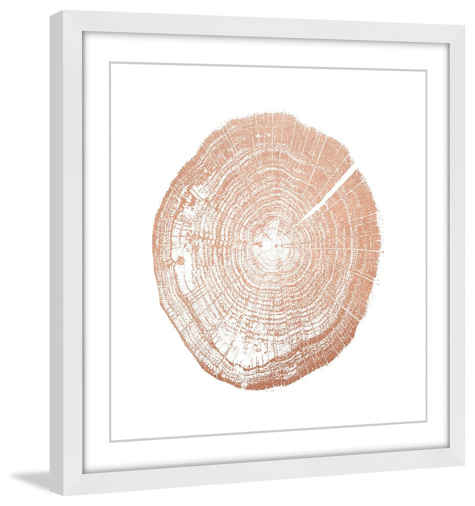 "Log Cutout Rose Gold" Framed Painting Print