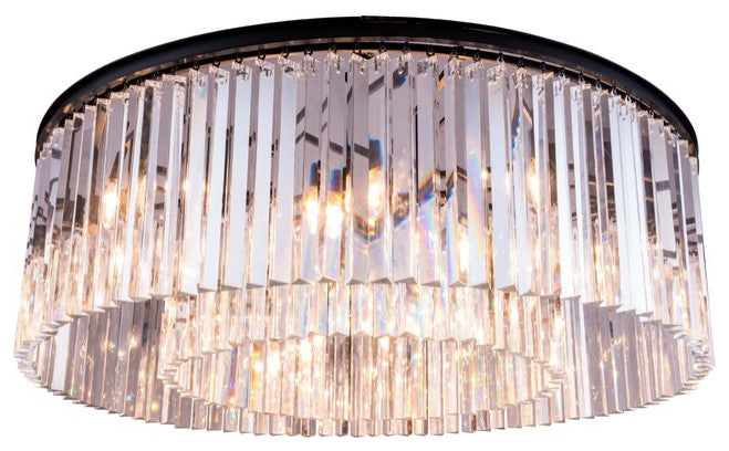 Canberra 10-light Matte Black Flush Mount Clear