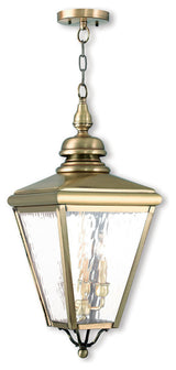 Cambridge Outdoor Chain-Hang Lantern, Antique Brass