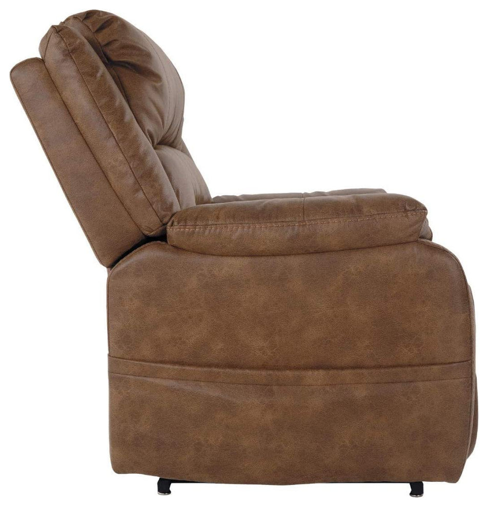 Modern Power Lift Recliner, Faux Leather Upholstered Seat With High Backrest, Sa