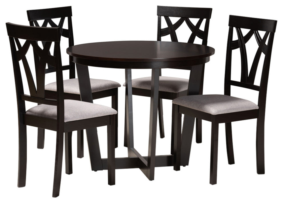 Ettie Modern 5-Piece Dining Set, Gray
