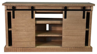 Mason 65" Sliding TV Stand, White Glaze