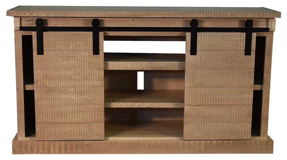 Mason 65" Sliding TV Stand, White Glaze