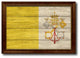 Vatican City Country Textured Flag Print With Brown Gold Frame, 15"X21"