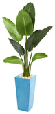 Nearly Natural 5' Travelers Artificial Palm Tree in Turquoise Planter