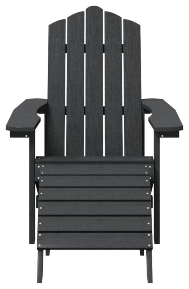 vidaxL Patio Adirondack Chair With Footstool HDPE Anthracite