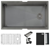STYLISH 33 Undermount 33" Workstation 16G Single-Bowl Graphite Kitchen Sink