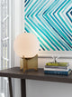 Table Lamp, Glass, Steel Metal, White, Brass Gold, Kitchen Lounge Cafe Bistro