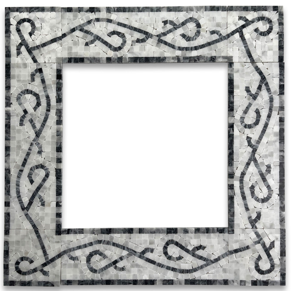 Stretch Bardiglio 4x12 Marble Mosaic Border Listello Tile Polished, 1 piece