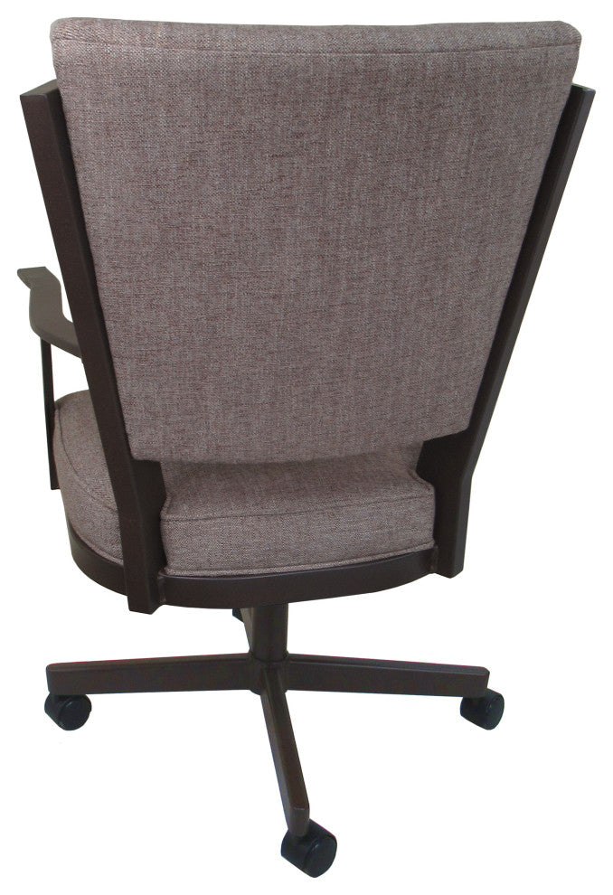 Montana Swivel Metal Dining Caster Chair Reading Base, Basin Beige - Coffee