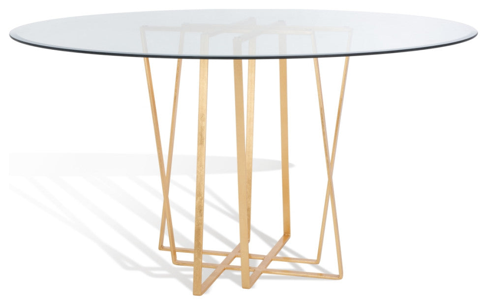 Safavieh Couture Scotty Metal Dining Table, Gold