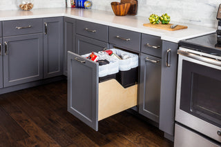 Preassembled 50 Quart Double Pullout Waste Container System