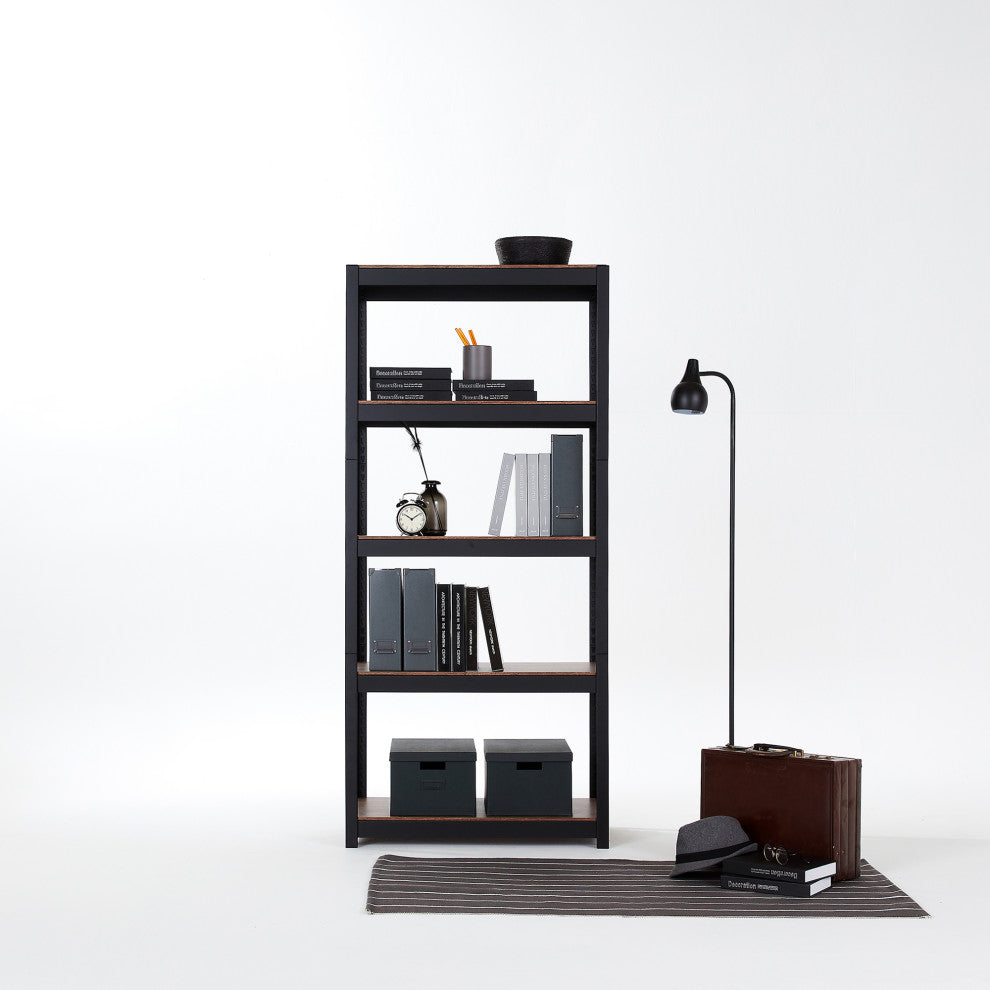 Kepsuul 4-Shelf Modular Shelving Storage, Black, Shelf Only