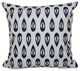 Ikat Tears, Geometric Print Pillow, Navy Blue, 20"x20"