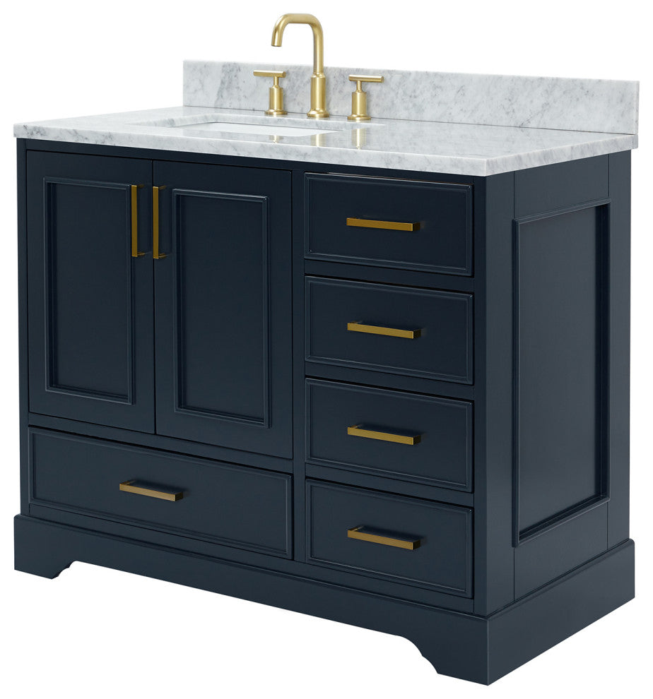 Ariel Stafford 43" Single Left Offset Rectangle Sink Bathroom Vanity