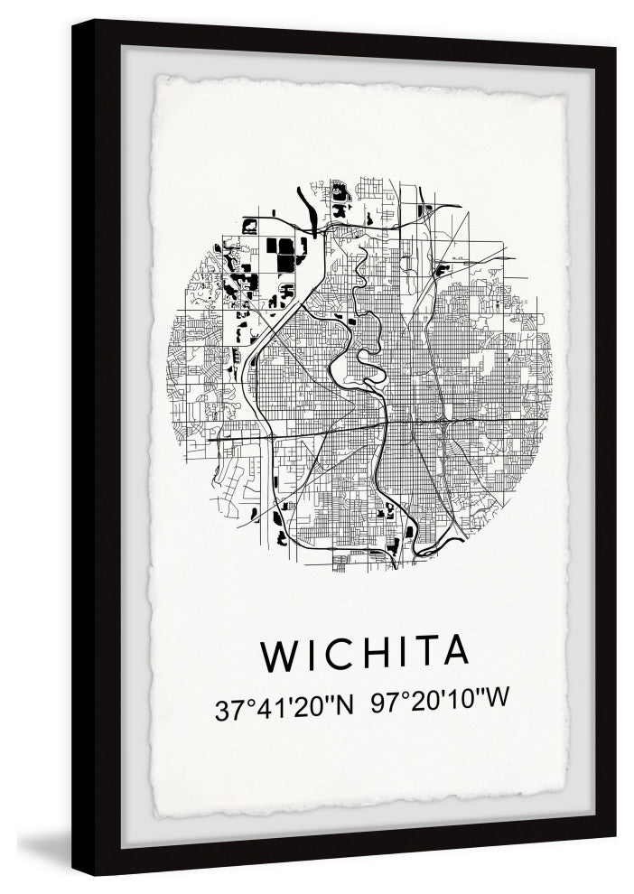 "Wichita Coordinates" Framed Painting Print, 20x30