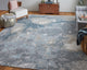 Oria Industrial Abstract Area Rug, Blue/Gray/Ivory, 10'x13'2"
