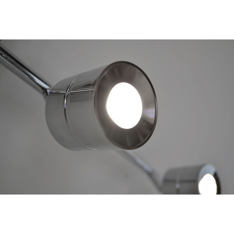 Core 6-Head LED Fixed Rail, Satin Nickel